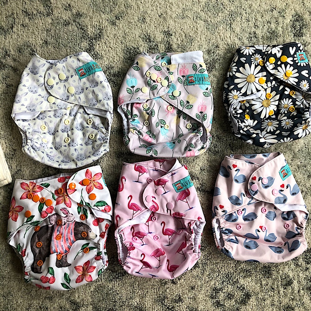 ALVABABY baby cloth diapers 6 pack with bamboo